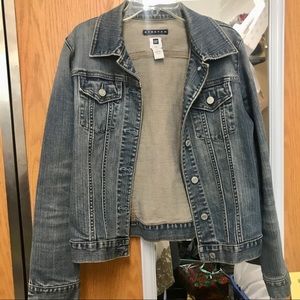 GAP 1969 icon blue denim distressed jean jacket womens medium M